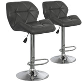 Lot de 2 chaises de bar matelassées Lizie Gris