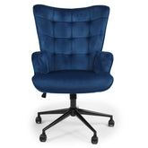 Fauteuil de bureau moderne à haut dossier Florelo Velours Bleu