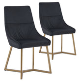 Ensemble de 2 chaises velours noir Foldie