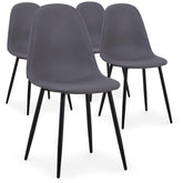 Lot de 4 chaises Gao Simili P.U. Gris