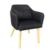 Fauteuil scandinave Dantes en tissu noir avec accoudoirs