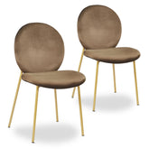 Lot de 2 chaises médaillon Irene Velours Camel