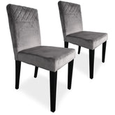 Lot de 2 chaises matelassées Milo Velours Argent