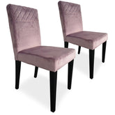 Lot de 2 chaises matelassées Milo Velours Rose