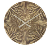 Horloge murale ronde métal bronzé