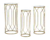 Tables avec support de téléphone en métal et verre Tunisi Or