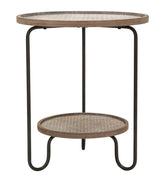 Table basse ronde Arex Métal et Bois avec Étagère