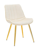 Chaise Crème Paris pieds métal doré - Ensemble de 2