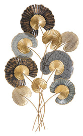 Panneau mural en fer 3D motifs géométriques et nature