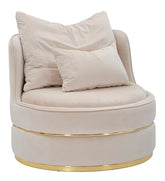 Fauteuil Paris Crème et décorations dorées