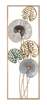 Panneau mural décoratif en métal 3D Gloth design feuilles