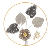 Panneau décoratif 3D circulaire en métal couleur pastel et or