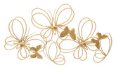 Porte-bougie mural Papillons Métal Doré