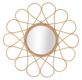 Miroir mural rond Almeria Rotin