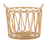 Panier rond en métal Panama finition rotin