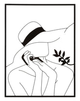 Panneau mural décoratif silhouette féminine cadre rectangulaire