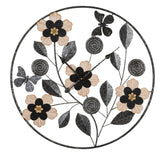 Horloge murale ronde Divaker décor floral