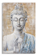 Peinture sur toile Bouddha cadre en bois