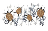 Panneau mural décoratif Tortue en métal 3D et coraux