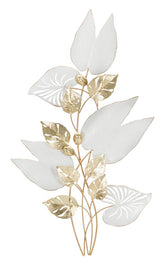 Panneau mural décoratif 3D en métal blanc et doré