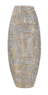 Vase en résine décoré de formes géométriques