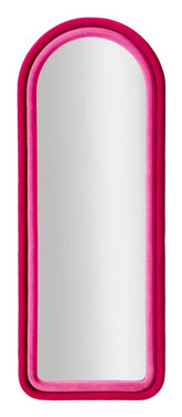 Miroir mural Cloe cadre en bois Velours Fuchsia