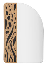 Miroir mural décoratif bois clair formes douces