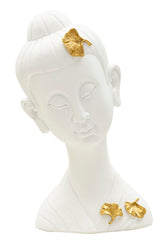 Tête de Bouddha décorée feuilles d'or
