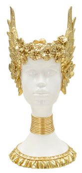 Statue buste femme dorée avec ailes