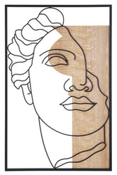 Panneau mural décoratif 3D David métal et bois