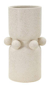 Vase en céramique blanche décoré de sphères