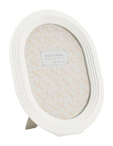 Cadre photo ovale en résine blanche