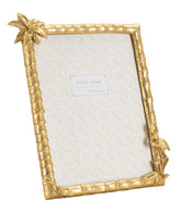 Cadre photo rectangulaire résine Flamant Rose et design cannes de bambou