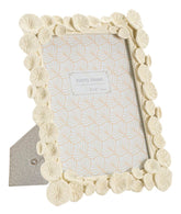 Cadre photo rectangulaire en résine Lotus ivoire