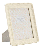 Cadre photo rectangulaire en résine imitation bambou beige