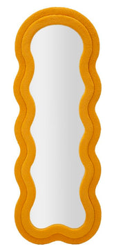 Miroir mural TEDDY Moutarde Bois Tissu bouclé