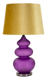 Lampe de table Milva Verre Violet abat-jour Velours Doré