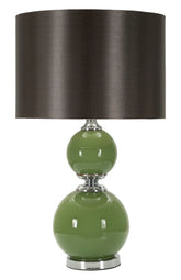 Lampe de table Eva Verre Vert et Velours Noir