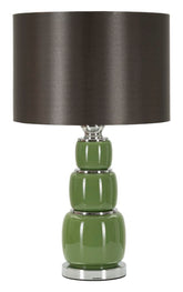 Lampe de table Eva Verre Vert et Velours Noir