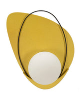 Applique murale géométrique Circlay Métal Doré et Verre Blanc Mat