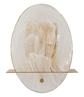 Applique murale en métal doré et verre rond