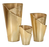 Ensemble de 3 Vases dorés