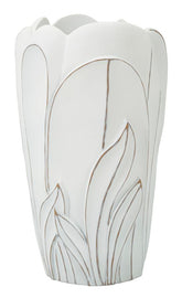 Vase en céramique design doux et sinueux décoré en relief