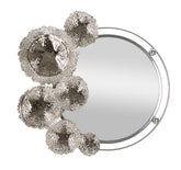 Miroir mural Kandi métal argenté décor floral