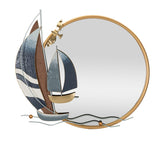 Miroir mural voiliers multicolores
