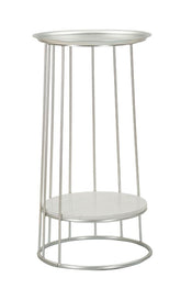 Table basse Towery Marbre et métal argenté