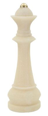 Statuette Reine d'échecs claire avec détails dorés