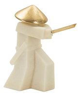 Statue de samouraï en Quarzy chapeau doré et épée