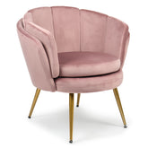 Fauteuil arrondi Brenda Velours Rose