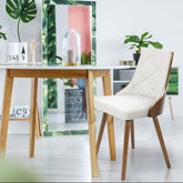 Lot de fauteuils Aimles scandinaves en bois noisette et blanc